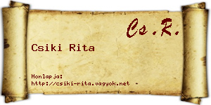 Csiki Rita névjegykártya